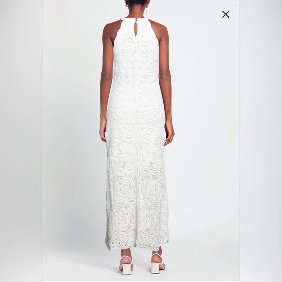 Maje White knit midi dress Lace Halter-Style Maxi Dress - Picture 2 of 11